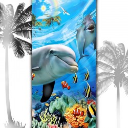 3D Плажни кърпи Summer Делфини