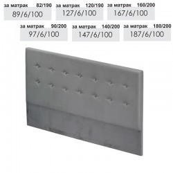 Табла за легло Ботън, сиво