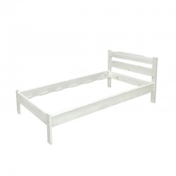 Дървено легло Масив цвят бял