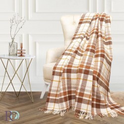 Одеяло памук Скоч, кафяво и...