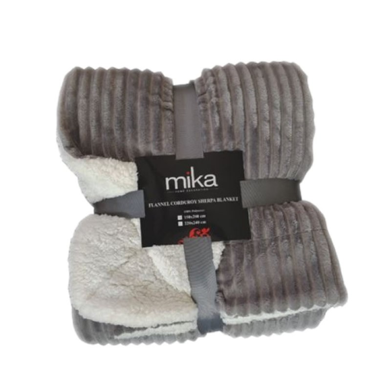 Декоративно одеяло Flannel CORDUARY Sherpa, Grey