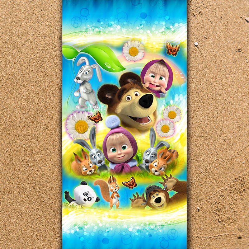 3D Плажни кърпи Kids Маша и мечока