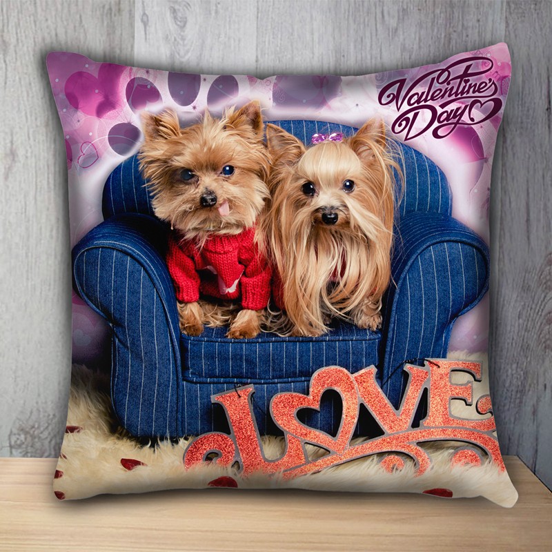3D декоративна възглавничка LOVE ЙОРКИ