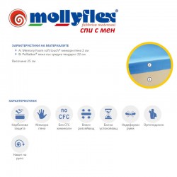 Mатрак Mollyflex, VISCOFOAM CLASS, 25см