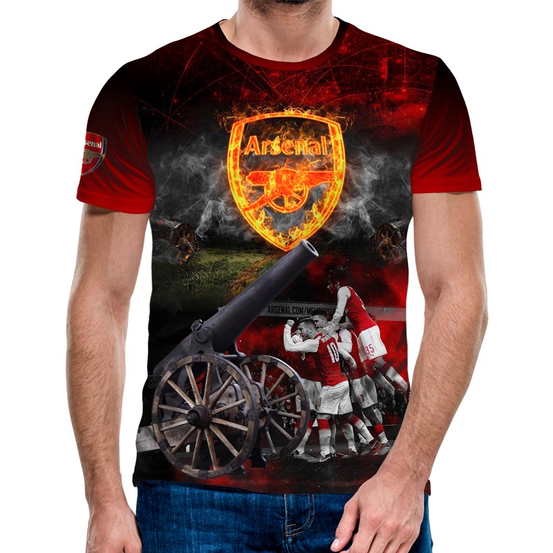 3D Мъжка Фенска тениска Arsenal The Gunners