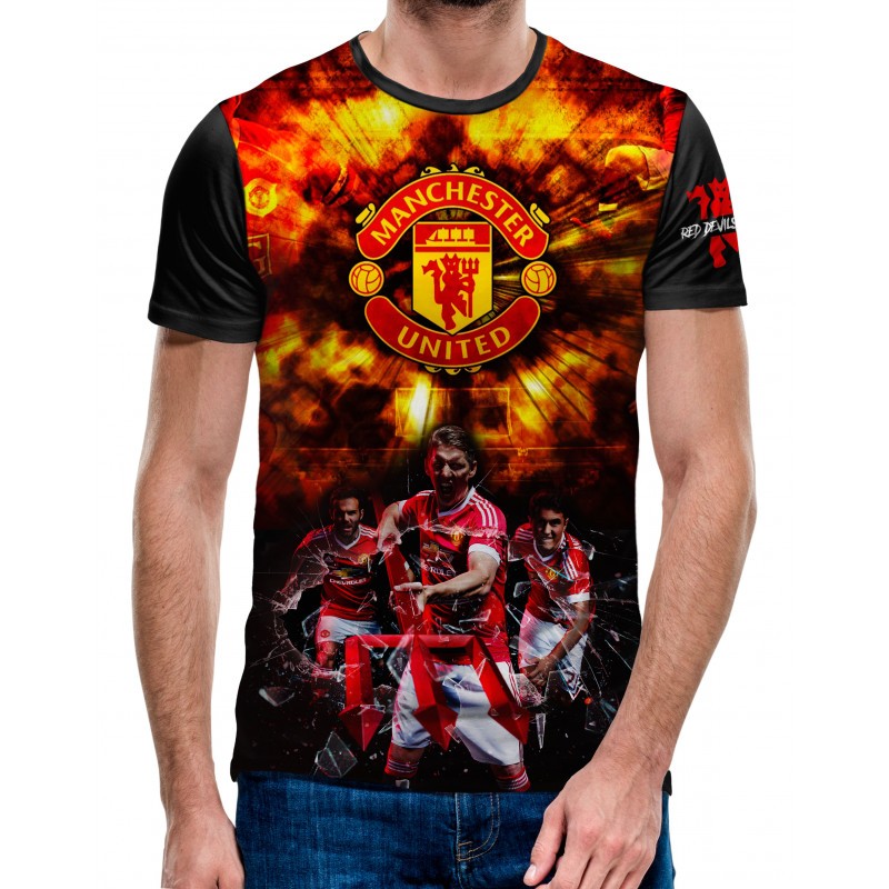 3D Мъжка Фенска тениска Manchester Utd
