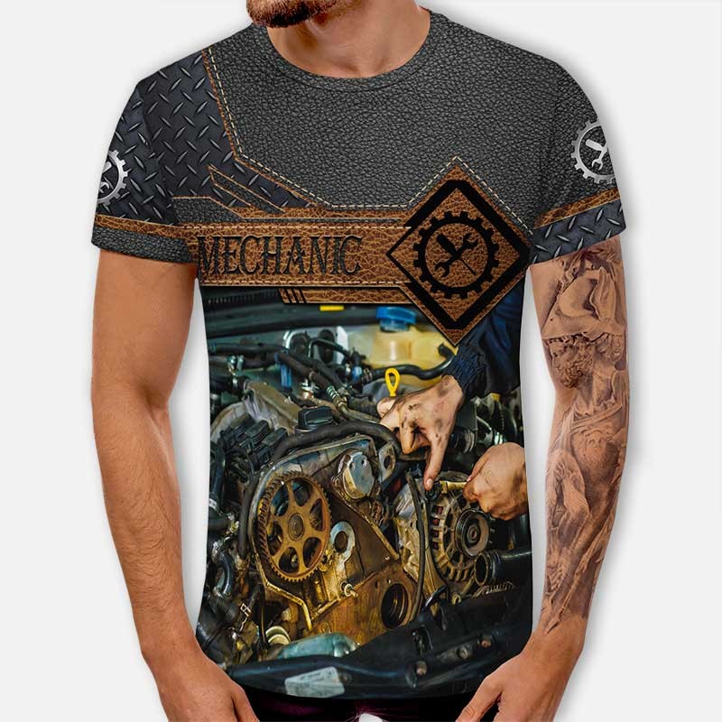 3D Мъжка тениска Механика