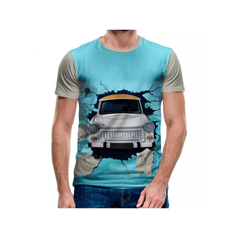 3D Мъжка тениска Car 6866 + надпис