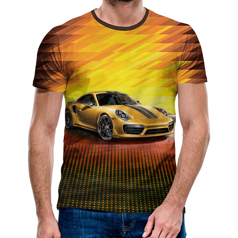 3D Мъжка тениска Car 6857 + надпис