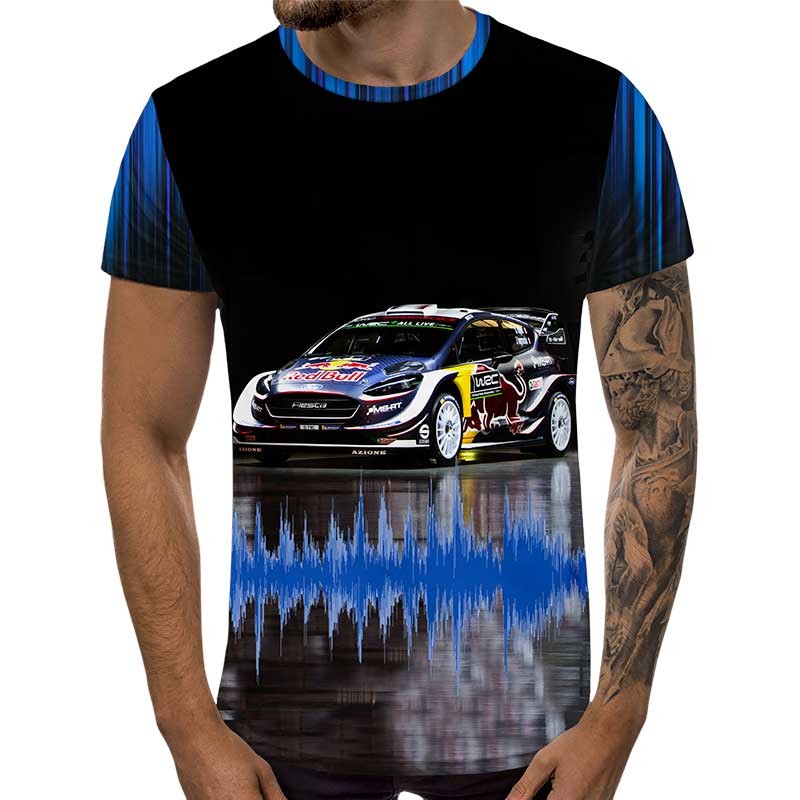 3D Мъжка тениска Car 6848 + надпис