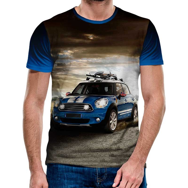 3D Мъжка тениска Car 6838 + надпис