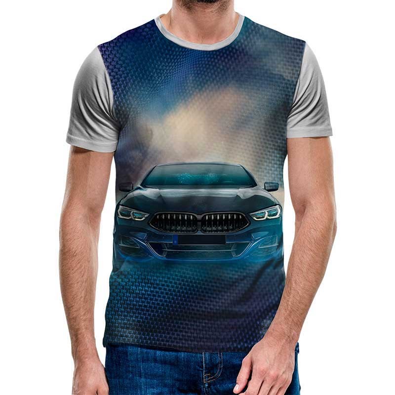 3D Мъжка тениска Car 6814 + надпис