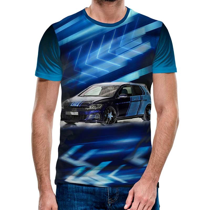 3D Мъжка тениска Car 6812 + надпис