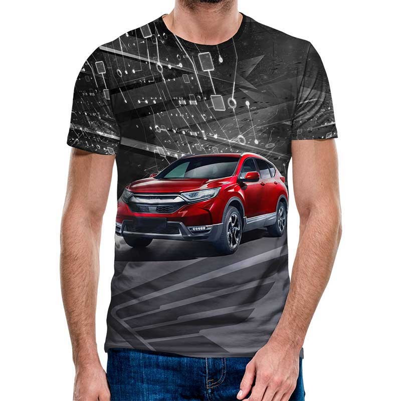 3D Мъжка тениска Car 6811 + надпис