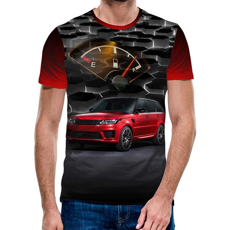 3D Мъжка тениска Car 6810 + надпис