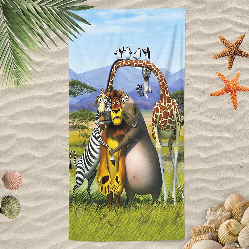3D Плажни кърпи Kids МАДАГАСКАР
