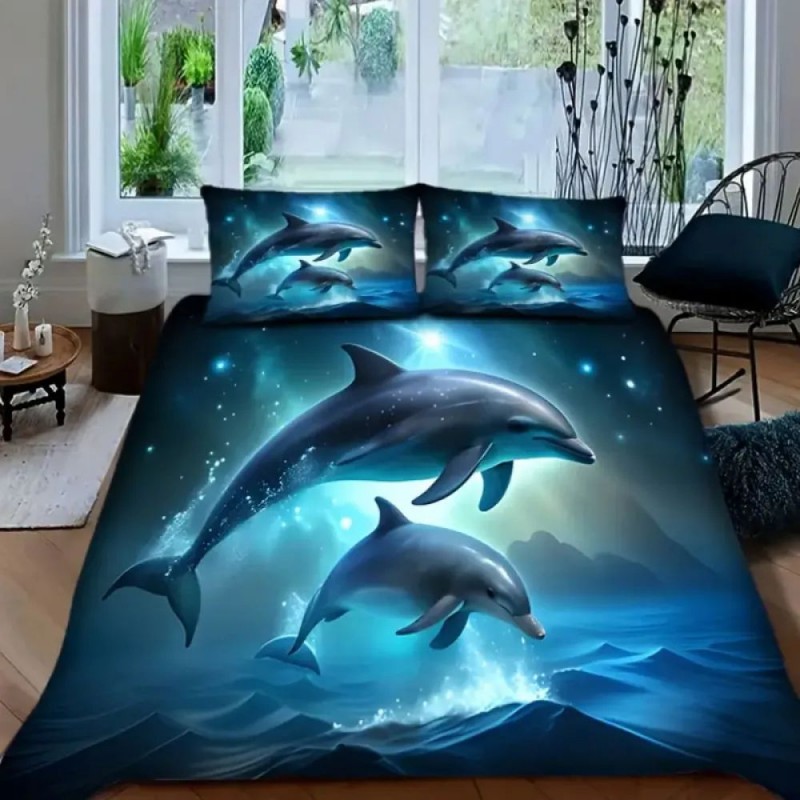 3D спално бельо с Животни, Делфини 13945