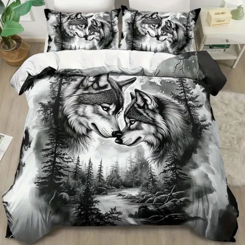 3D спално бельо с Животни, Вълци 13950