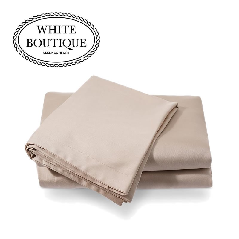 Чаршаф с ластик памучен сатен White Boutique BEIGE 27см.