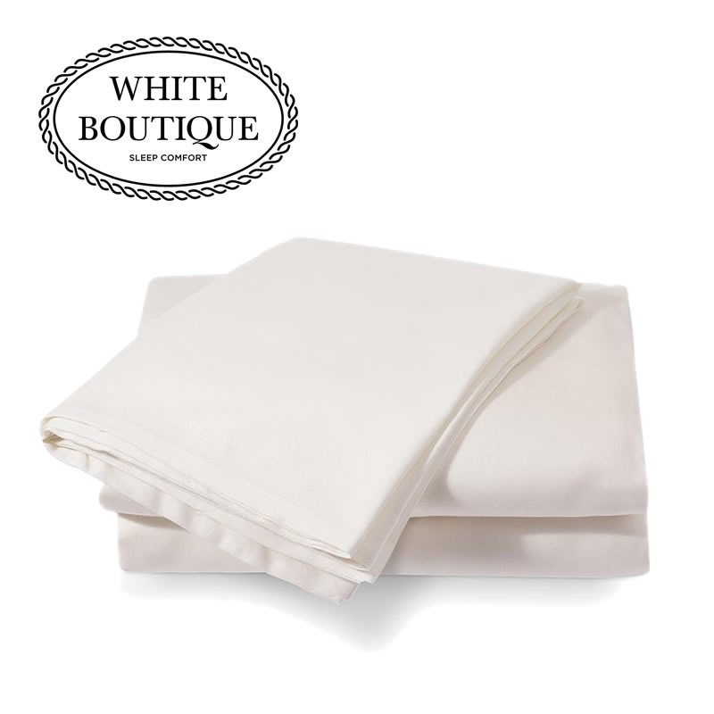 Чаршаф с ластик памучен сатен White Boutique екрю 37см.