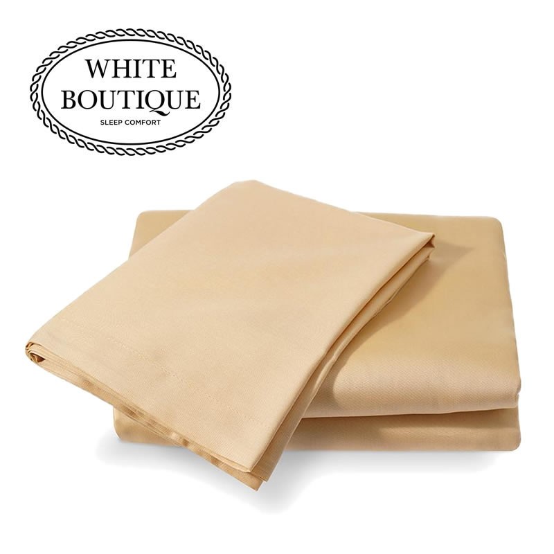 Чаршаф с ластик памучен сатен White Boutique жълто 37см.