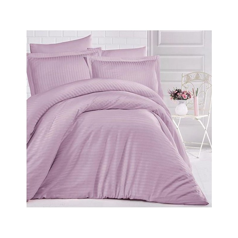 Спално бельо памучен сатен Uni Lilac