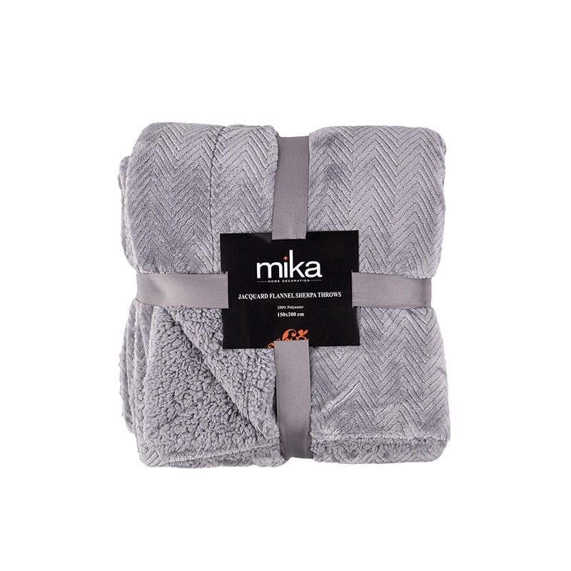 Одеяло Jacquard Flannel Sherpa, Grey