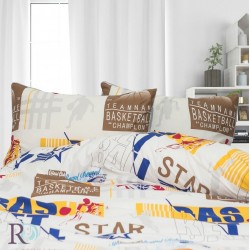 Детско спално бельо памучен сатен Баскетбол