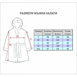 Мъжки халат за баня Моника синьо