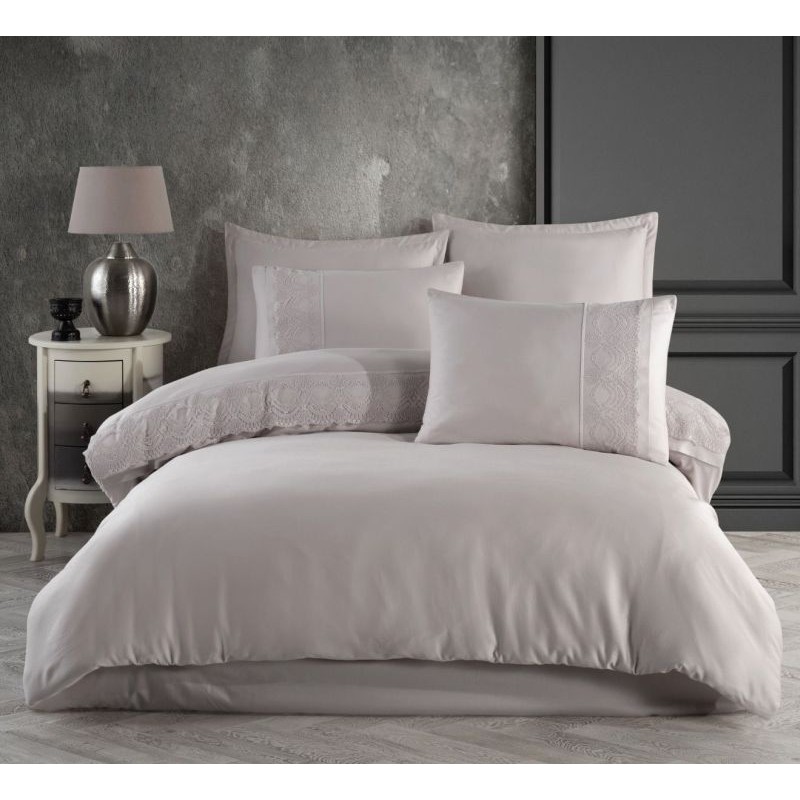 Спално бельо памучен сатен Uni, Valinor.V4 Stone